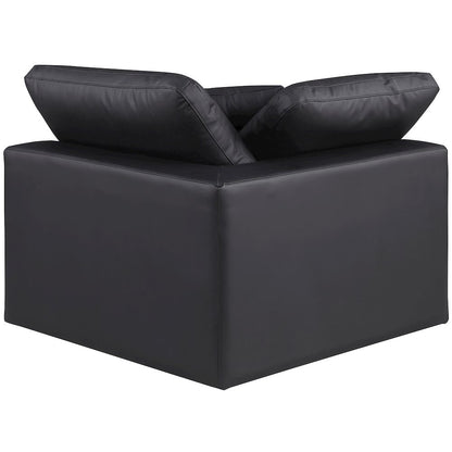 Comfy Black Vegan Leather Modular Corner Chair