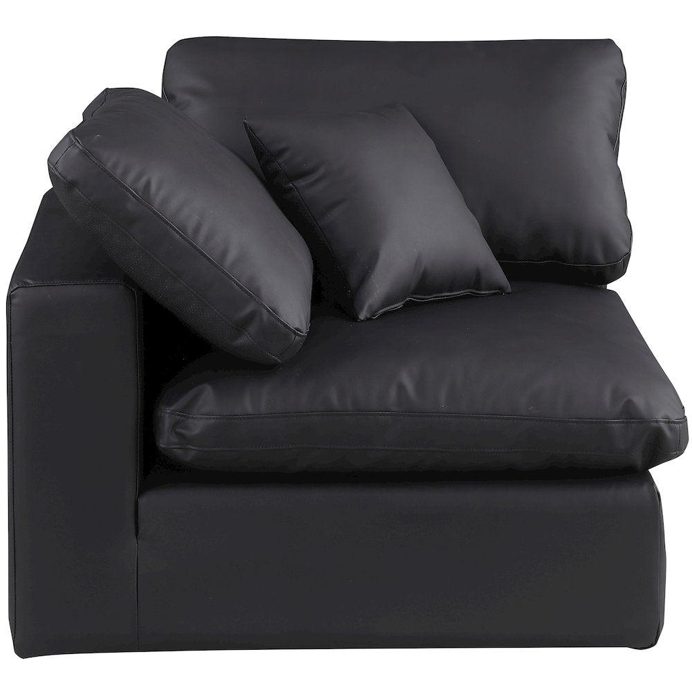 Comfy Black Vegan Leather Modular Corner Chair