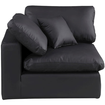 Comfy Black Vegan Leather Modular Corner Chair