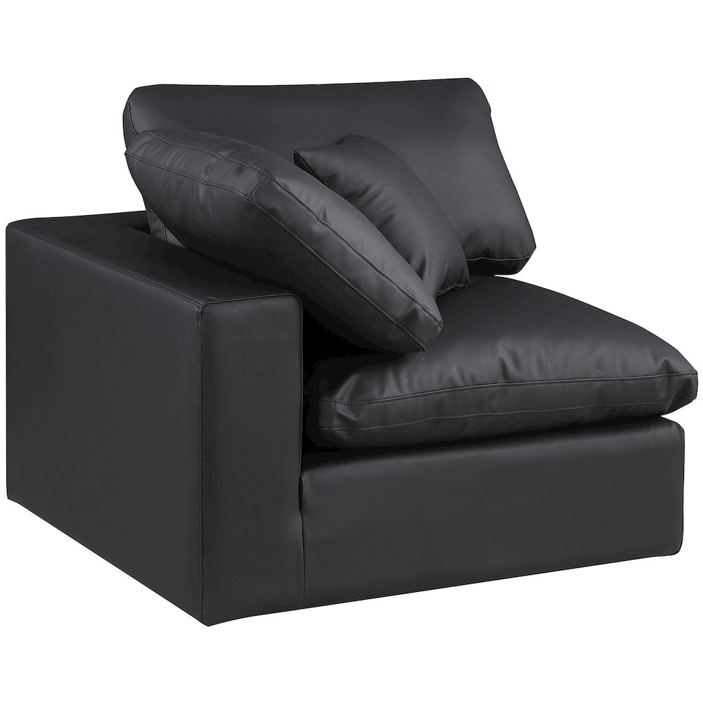 Comfy Black Vegan Leather Modular Corner Chair