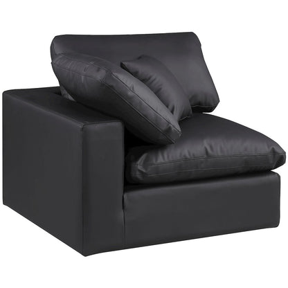 Comfy Black Vegan Leather Modular Corner Chair