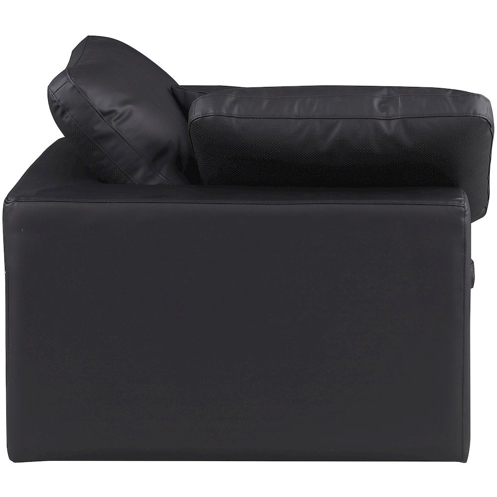 Comfy Black Vegan Leather Modular Corner Chair