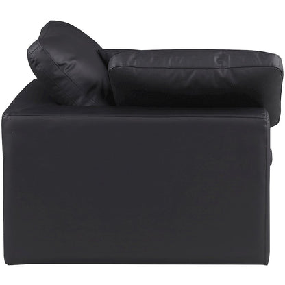Comfy Black Vegan Leather Modular Corner Chair