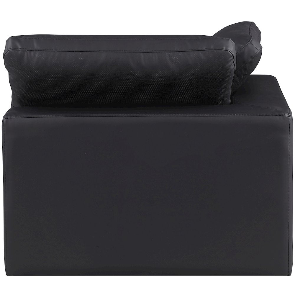 Comfy Black Vegan Leather Modular Corner Chair