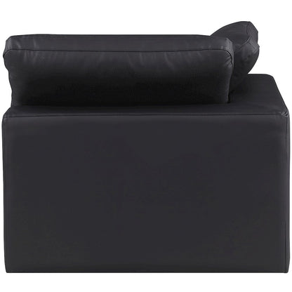 Comfy Black Vegan Leather Modular Corner Chair