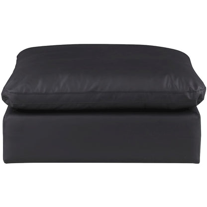 Comfy Black Vegan Leather Modular Ottoman