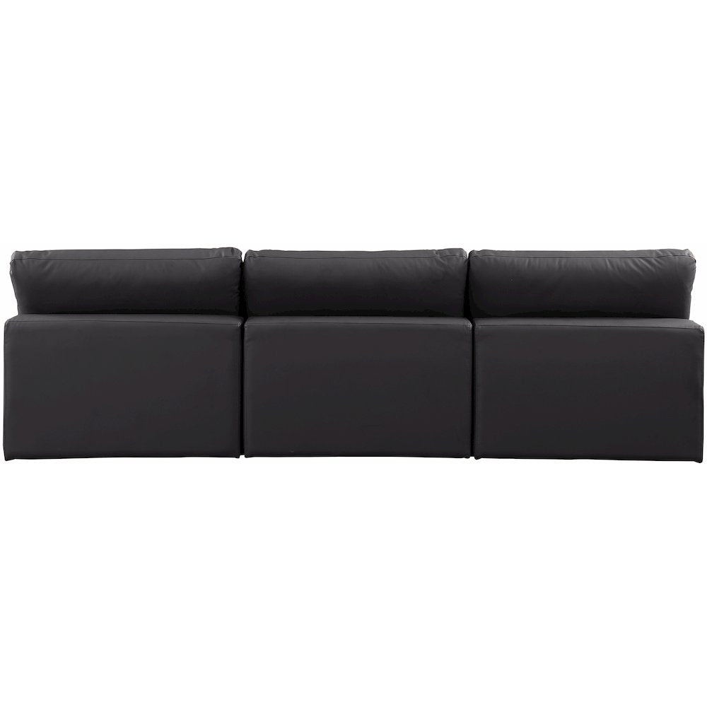 Comfy Black Vegan Leather Modular Sofa