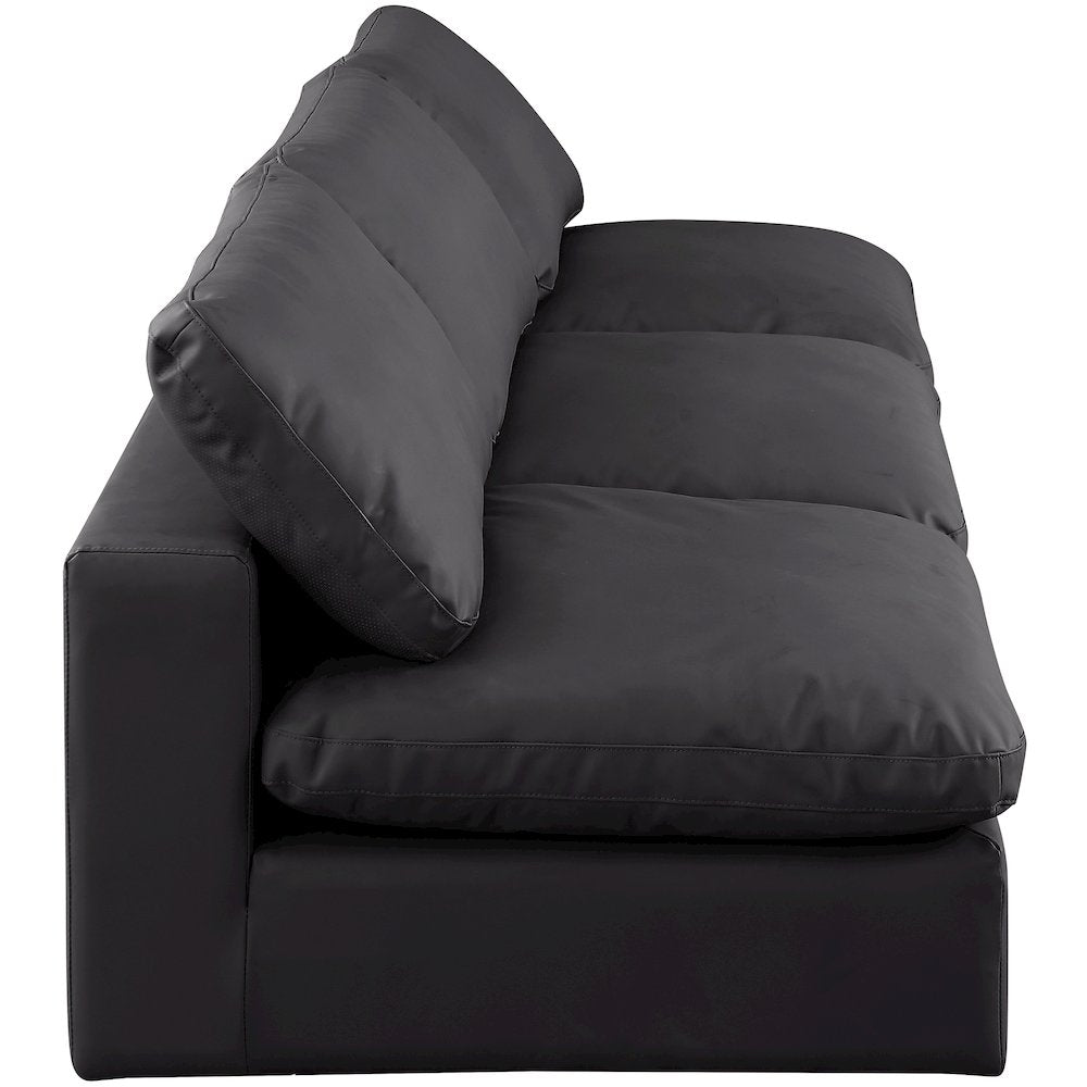 Comfy Black Vegan Leather Modular Sofa