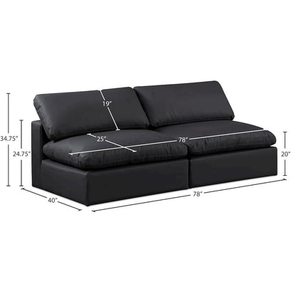 Comfy Black Vegan Leather Modular Sofa