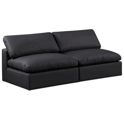 Comfy Black Vegan Leather Modular Sofa