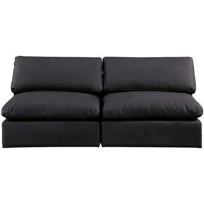 Comfy Black Vegan Leather Modular Sofa
