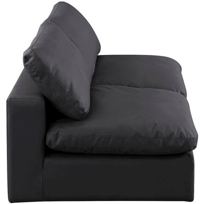 Comfy Black Vegan Leather Modular Sofa