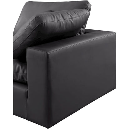 Comfy Black Vegan Leather Modular Sectional