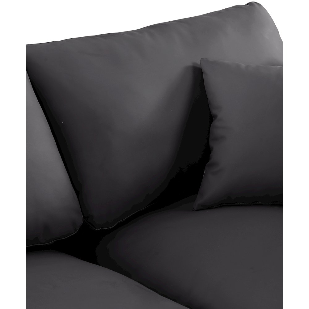 Comfy Black Vegan Leather Modular Sectional