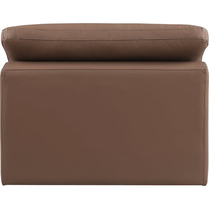 Comfy Brown Vegan Leather Modular Armless Chair
