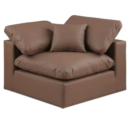Comfy Brown Vegan Leather Modular Corner Chair
