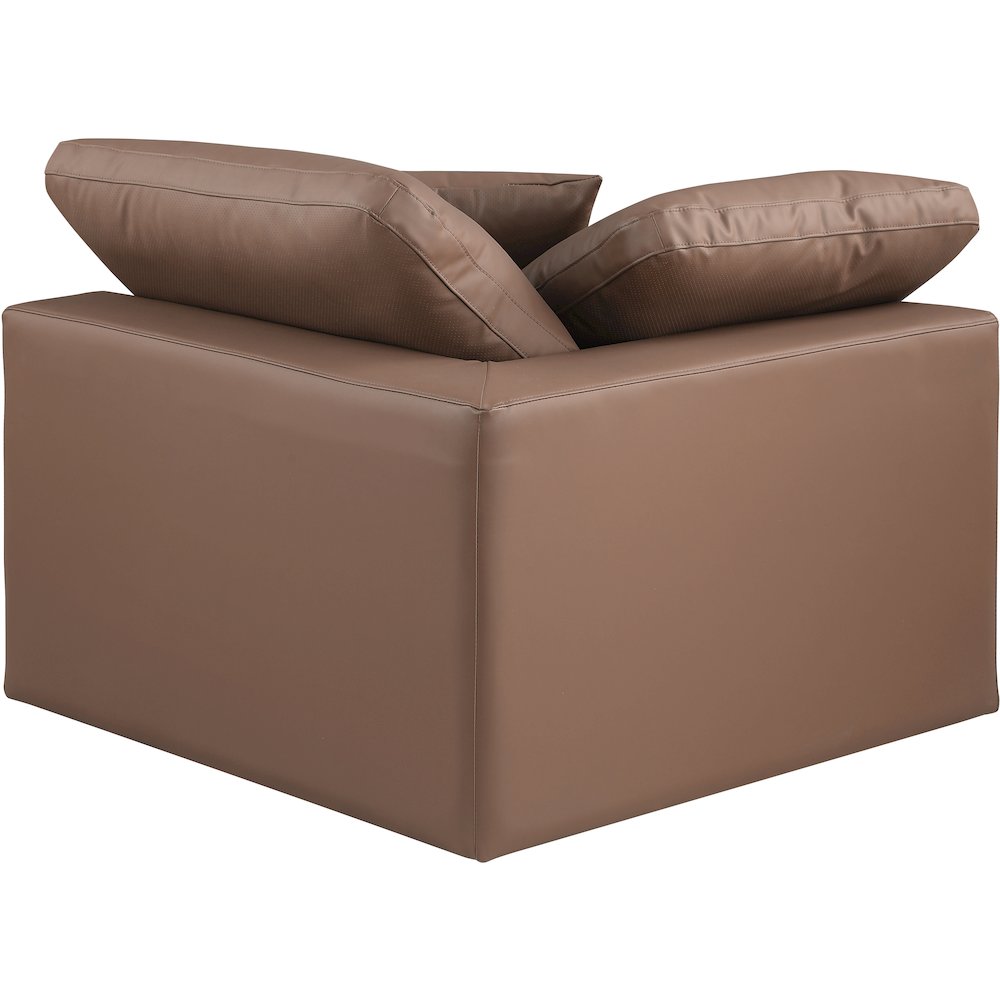 Comfy Brown Vegan Leather Modular Corner Chair