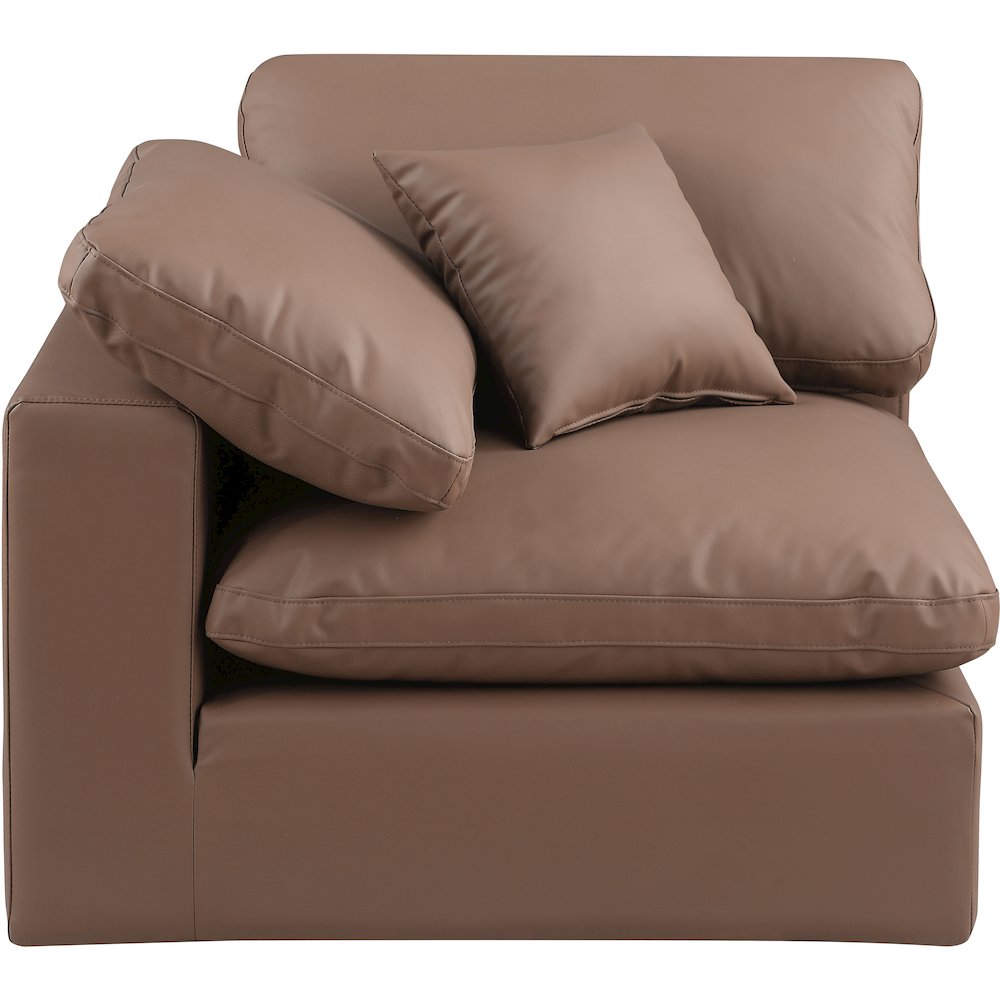 Comfy Brown Vegan Leather Modular Corner Chair