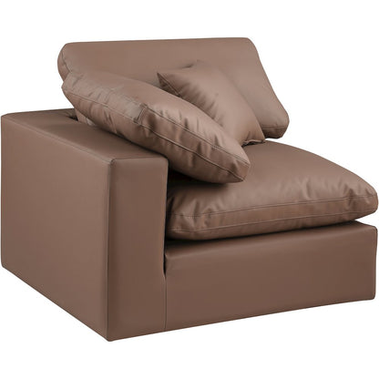 Comfy Brown Vegan Leather Modular Corner Chair