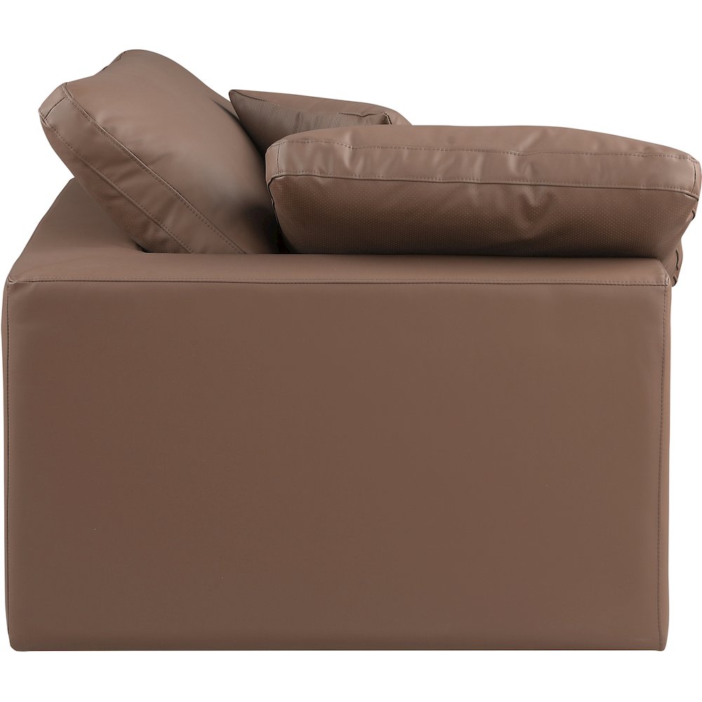 Comfy Brown Vegan Leather Modular Corner Chair