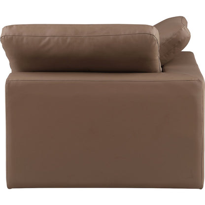 Comfy Brown Vegan Leather Modular Corner Chair