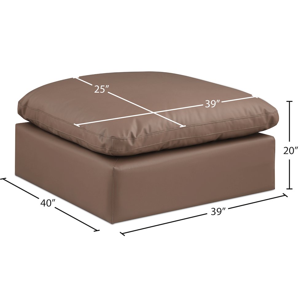 Comfy Brown Vegan Leather Modular Ottoman