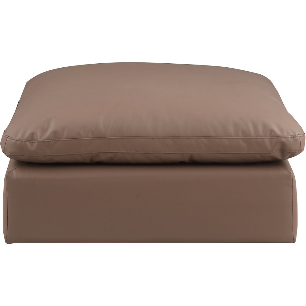 Comfy Brown Vegan Leather Modular Ottoman