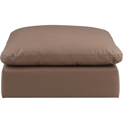 Comfy Brown Vegan Leather Modular Ottoman