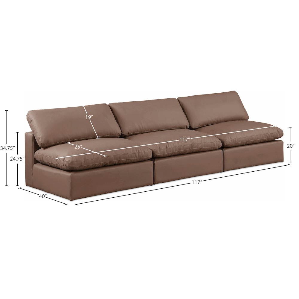 Comfy Brown Vegan Leather Modular Sofa