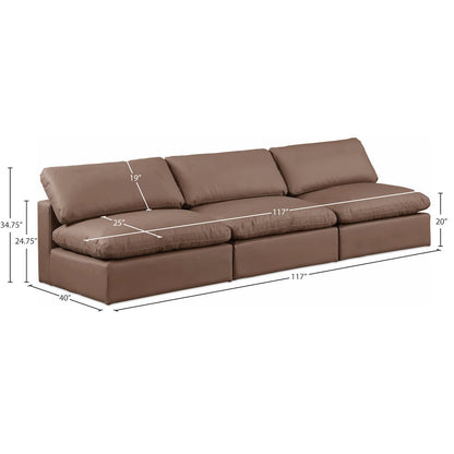 Comfy Brown Vegan Leather Modular Sofa