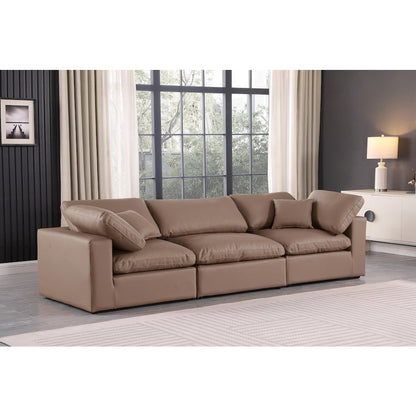Comfy Brown Vegan Leather Modular Sofa