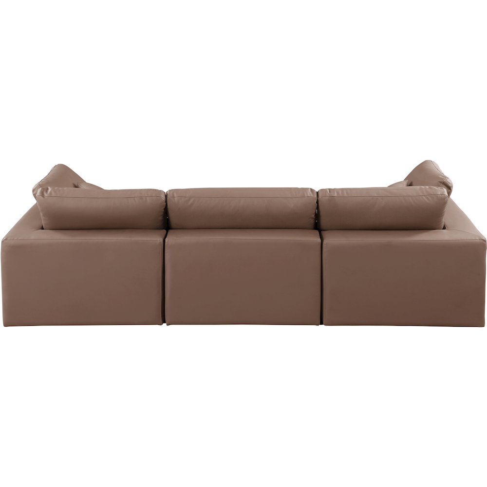 Comfy Brown Vegan Leather Modular Sofa