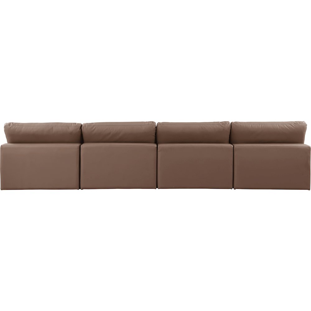 Comfy Brown Vegan Leather Modular Sofa