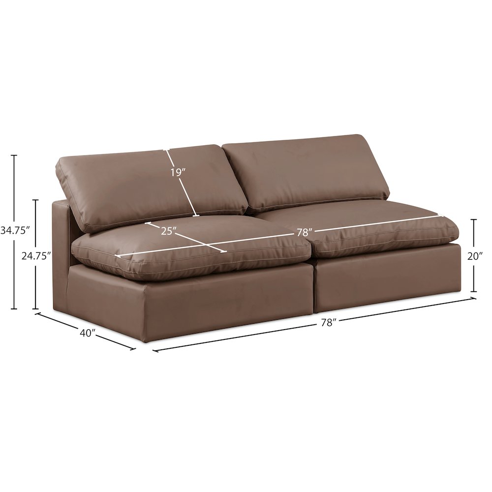 Comfy Brown Vegan Leather Modular Sofa