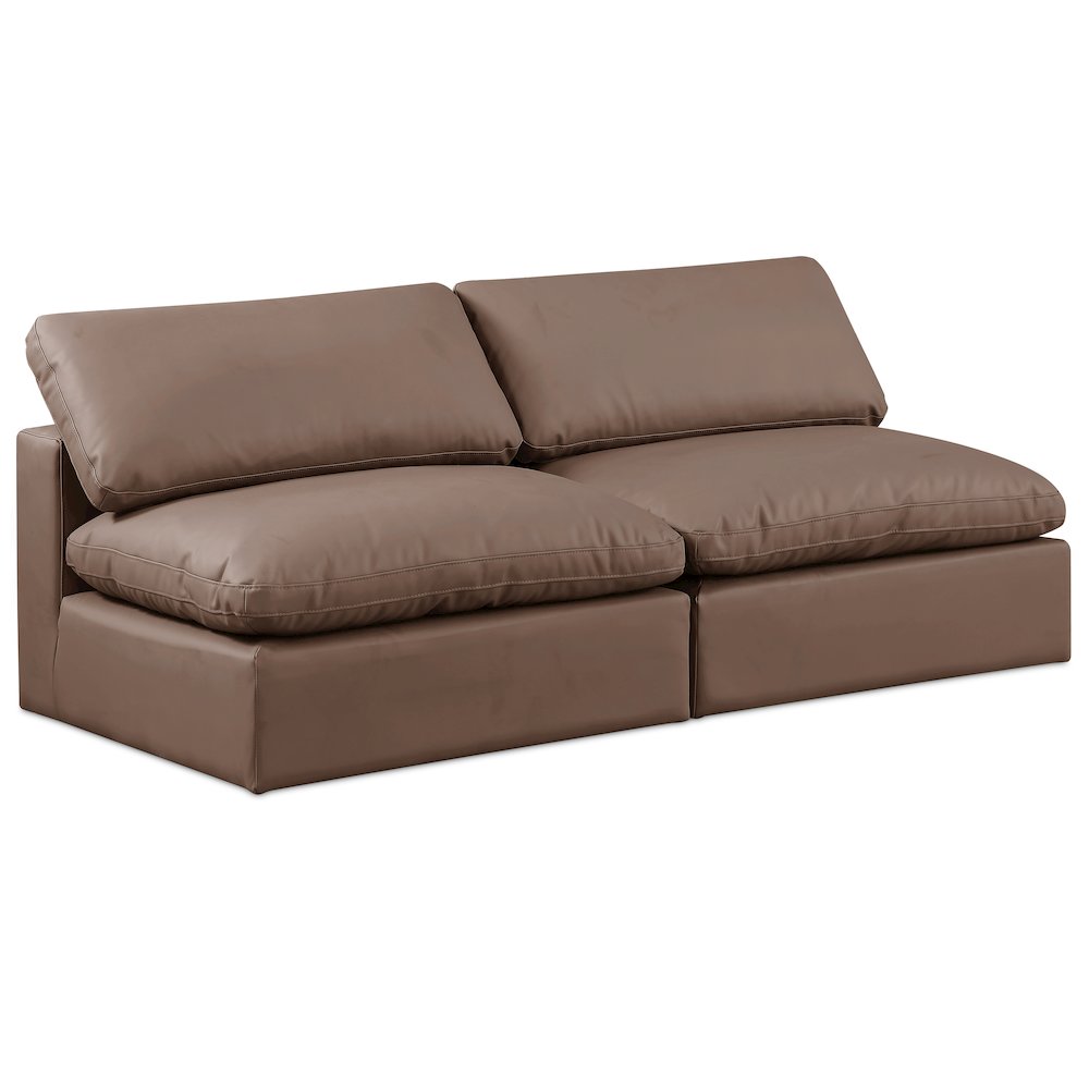 Comfy Brown Vegan Leather Modular Sofa
