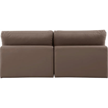 Comfy Brown Vegan Leather Modular Sofa