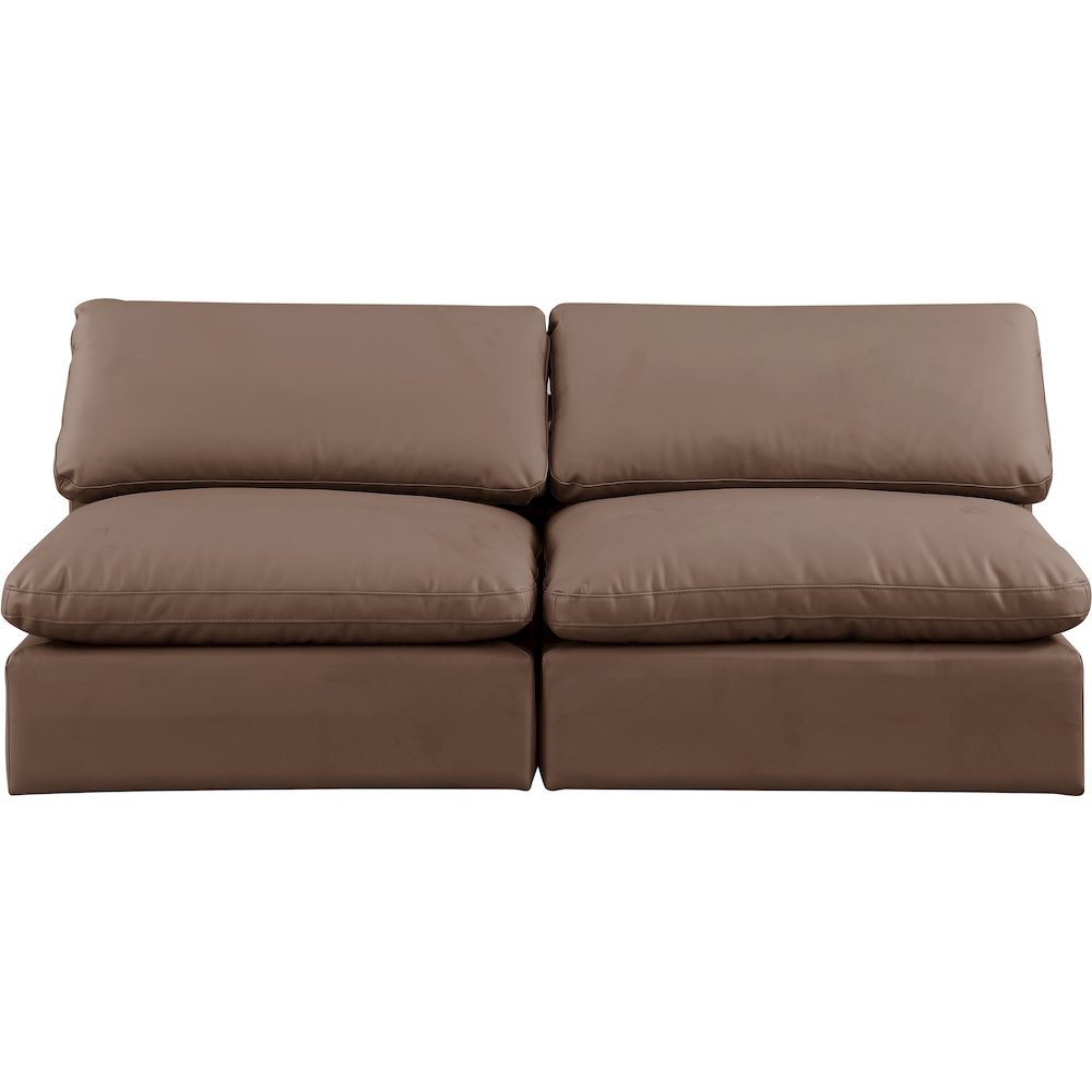 Comfy Brown Vegan Leather Modular Sofa