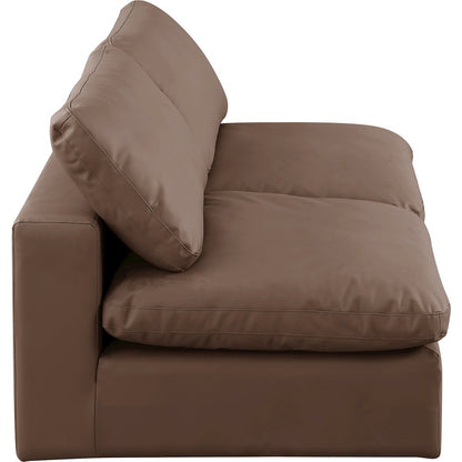 Comfy Brown Vegan Leather Modular Sofa