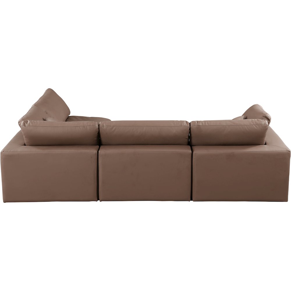 Comfy Brown Vegan Leather Modular Sectional