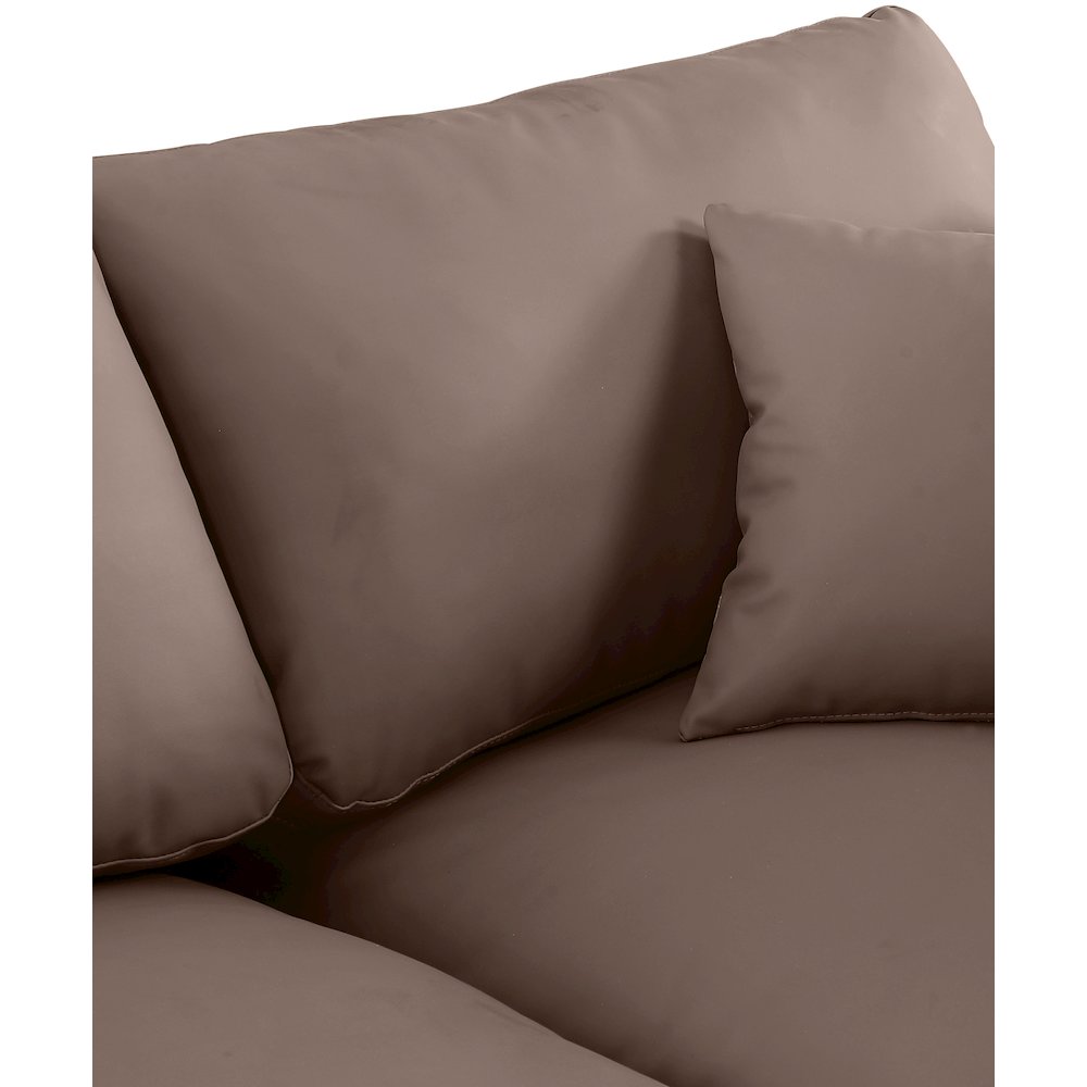 Comfy Brown Vegan Leather Modular Sectional