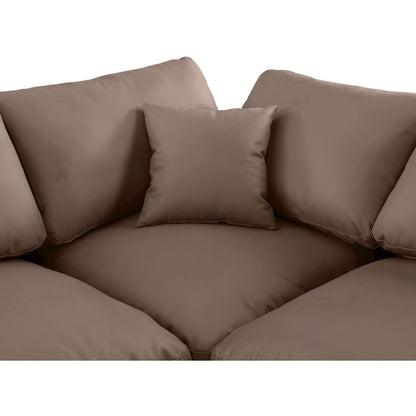 Comfy Brown Vegan Leather Modular Sectional