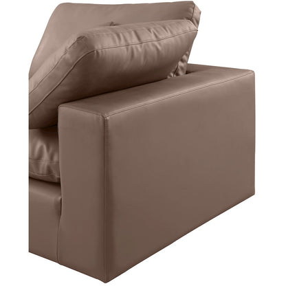 Comfy Brown Vegan Leather Modular Sectional