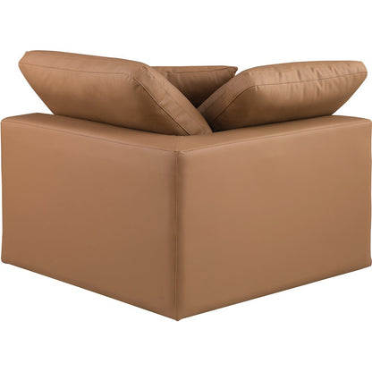 Comfy Cognac Vegan Leather Modular Corner Chair
