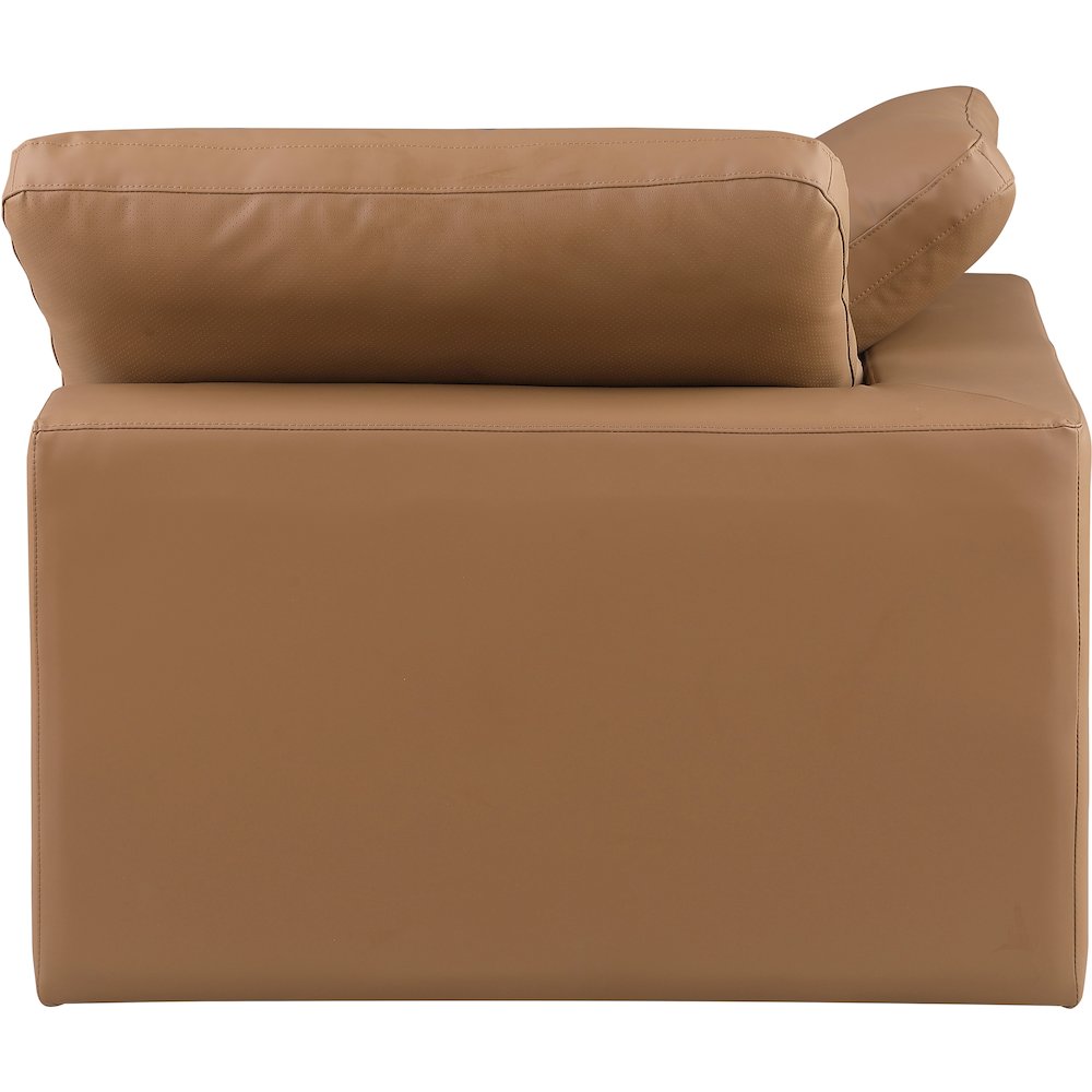 Comfy Cognac Vegan Leather Modular Corner Chair