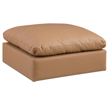 Comfy Cognac Vegan Leather Modular Ottoman