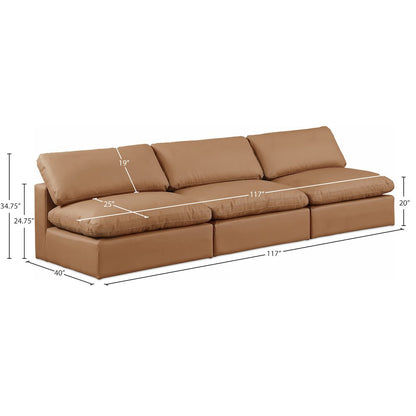 Comfy Cognac Vegan Leather Modular Sofa