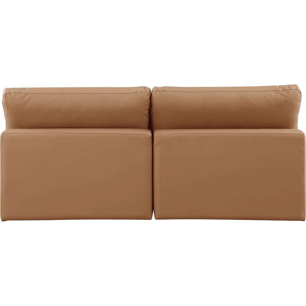 Comfy Cognac Vegan Leather Modular Sofa