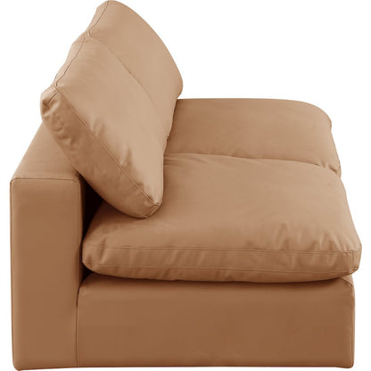 Comfy Cognac Vegan Leather Modular Sofa