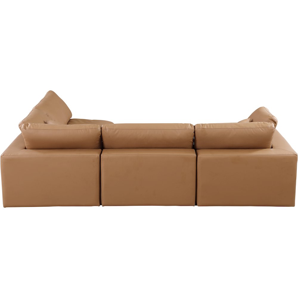 Comfy Cognac Vegan Leather Modular Sectional
