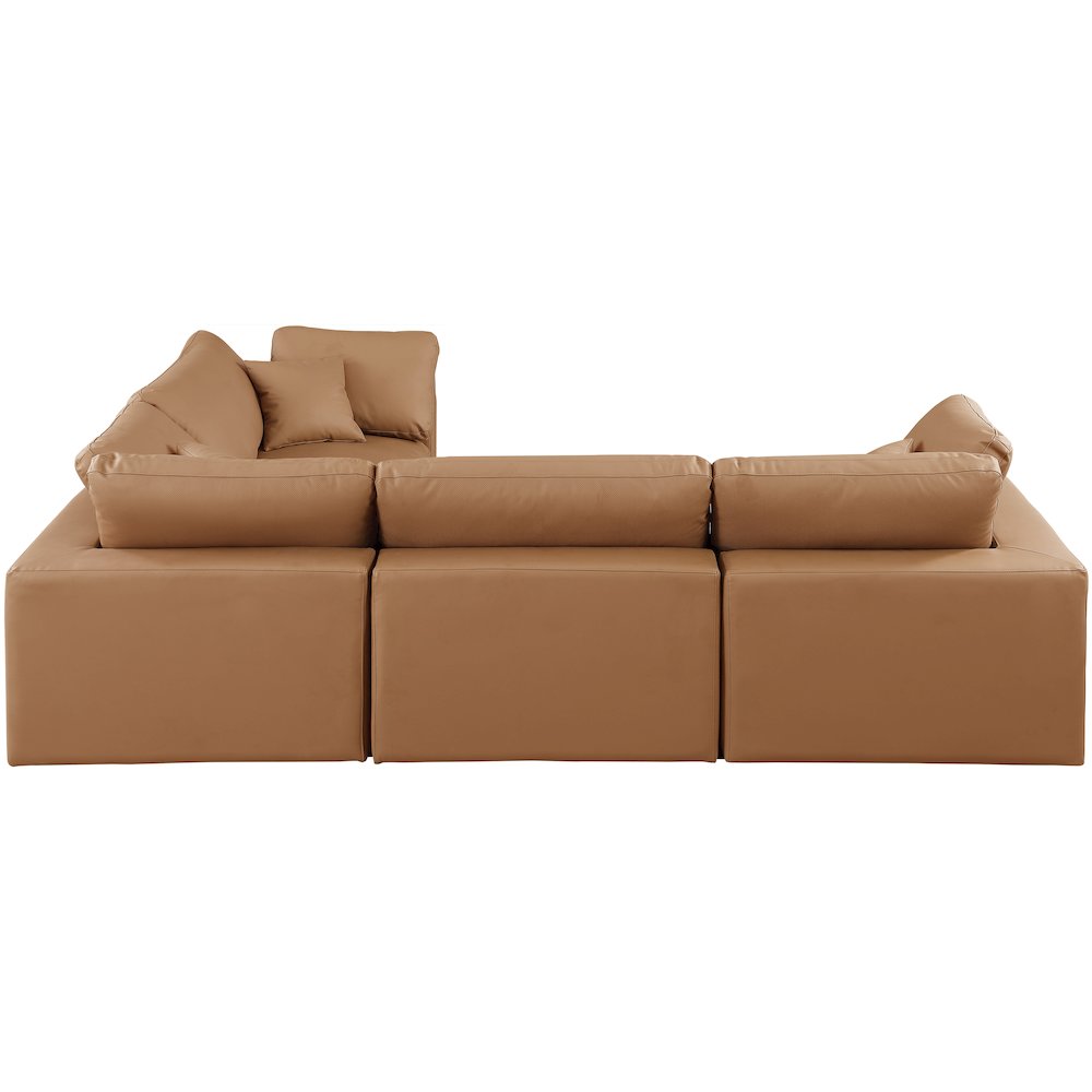 Comfy Cognac Vegan Leather Modular Sectional